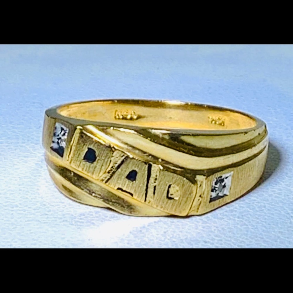 10k solid gold dad ring